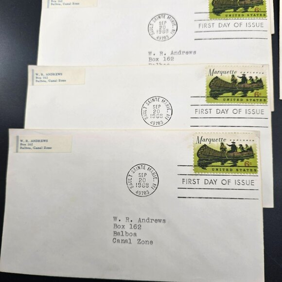 1968 First Day Of Issue Marquette Explorer US 6¢ Stamps On Envelopes LI3018 - Picture 5 of 6